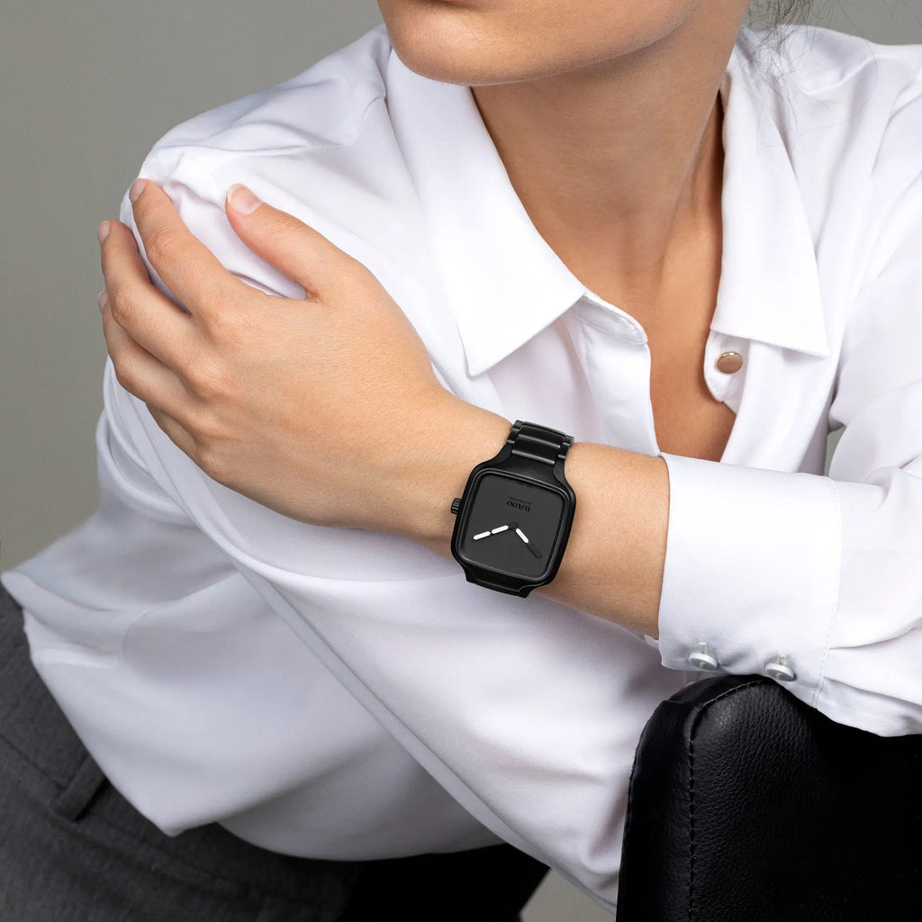 Premium Square Dial Stainless Steel Men's Watch – Black Edition